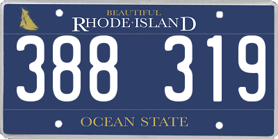 RI license plate 388319