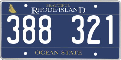 RI license plate 388321