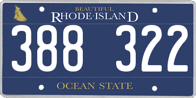 RI license plate 388322