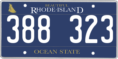 RI license plate 388323