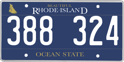 RI license plate 388324