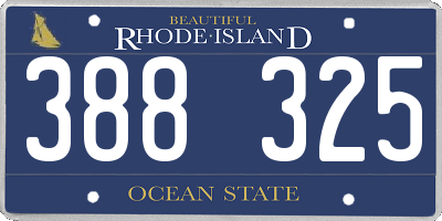 RI license plate 388325