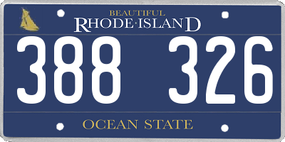RI license plate 388326