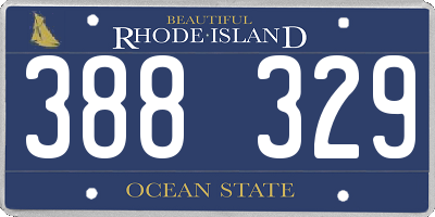 RI license plate 388329