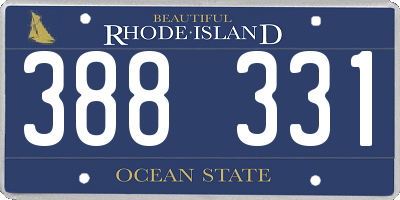 RI license plate 388331