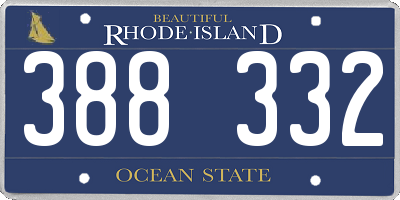 RI license plate 388332