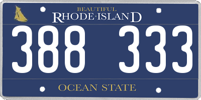 RI license plate 388333