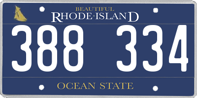 RI license plate 388334