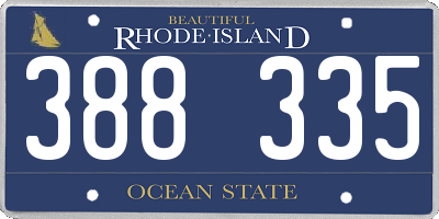 RI license plate 388335