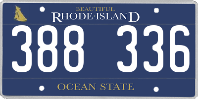 RI license plate 388336