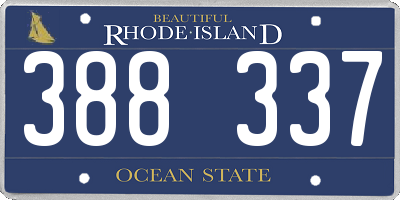 RI license plate 388337