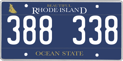 RI license plate 388338