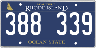 RI license plate 388339