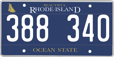 RI license plate 388340