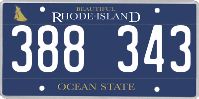 RI license plate 388343