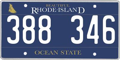 RI license plate 388346
