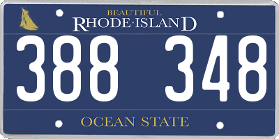 RI license plate 388348
