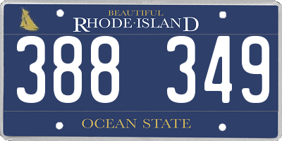 RI license plate 388349
