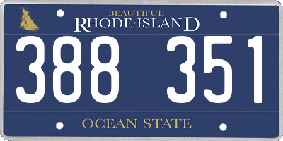 RI license plate 388351