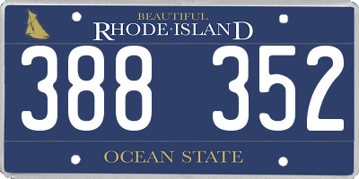 RI license plate 388352