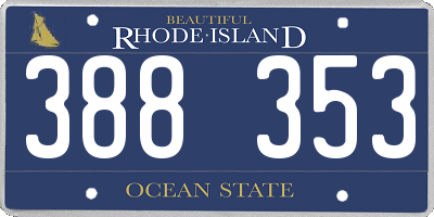 RI license plate 388353