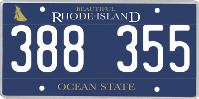 RI license plate 388355