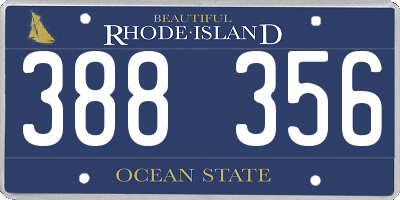 RI license plate 388356