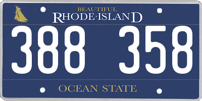 RI license plate 388358