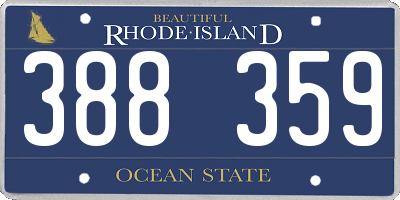 RI license plate 388359