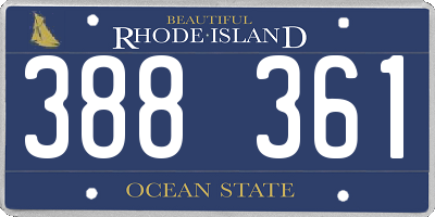 RI license plate 388361