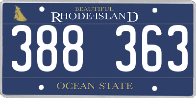 RI license plate 388363