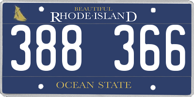 RI license plate 388366