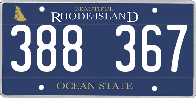 RI license plate 388367