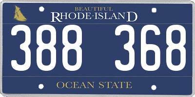 RI license plate 388368