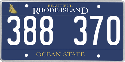 RI license plate 388370