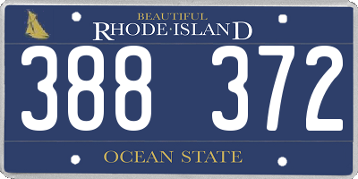 RI license plate 388372