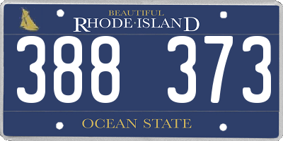 RI license plate 388373