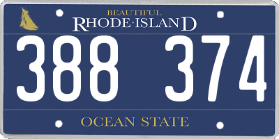 RI license plate 388374