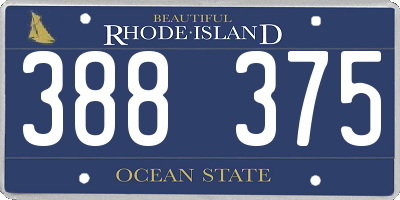 RI license plate 388375