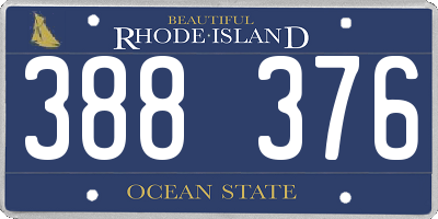 RI license plate 388376