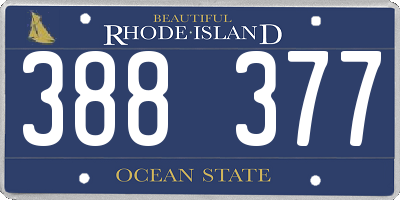 RI license plate 388377