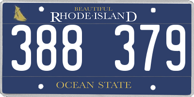 RI license plate 388379