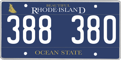 RI license plate 388380