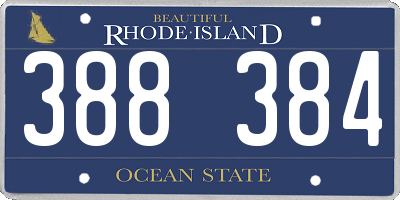 RI license plate 388384