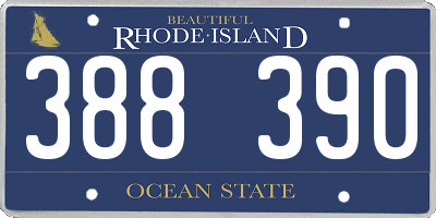 RI license plate 388390