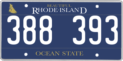 RI license plate 388393