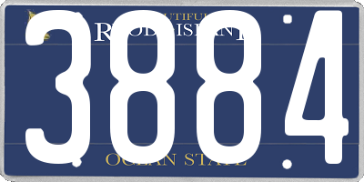 RI license plate 3884