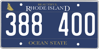RI license plate 388400