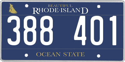 RI license plate 388401