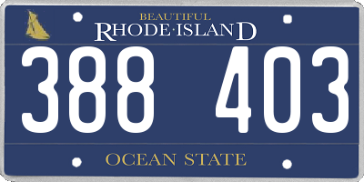 RI license plate 388403
